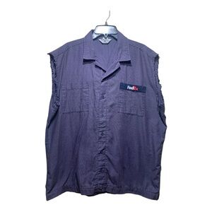 FedEx Employee Button Front Sleeveless Shirt Sz XL